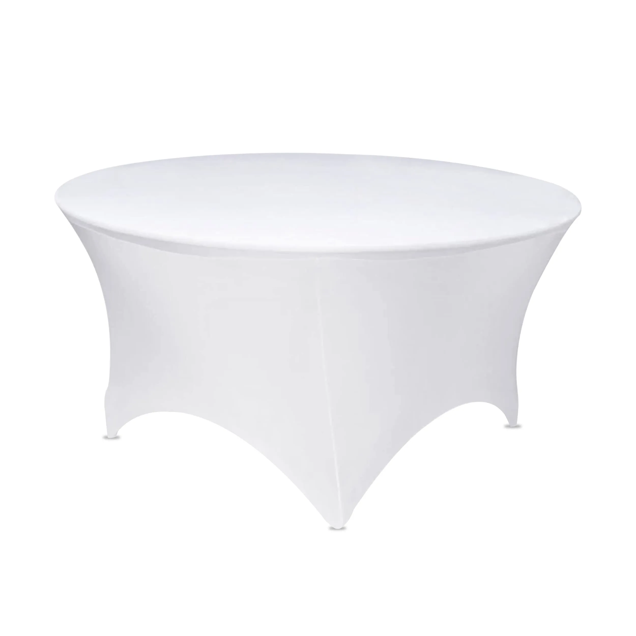 60in Round Spandex White