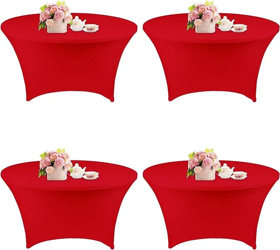 60in Round Spandex Red