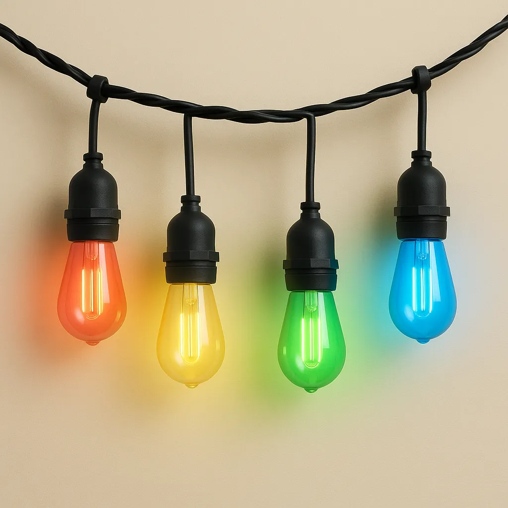 LED Colored bulb string lights 16ft..
