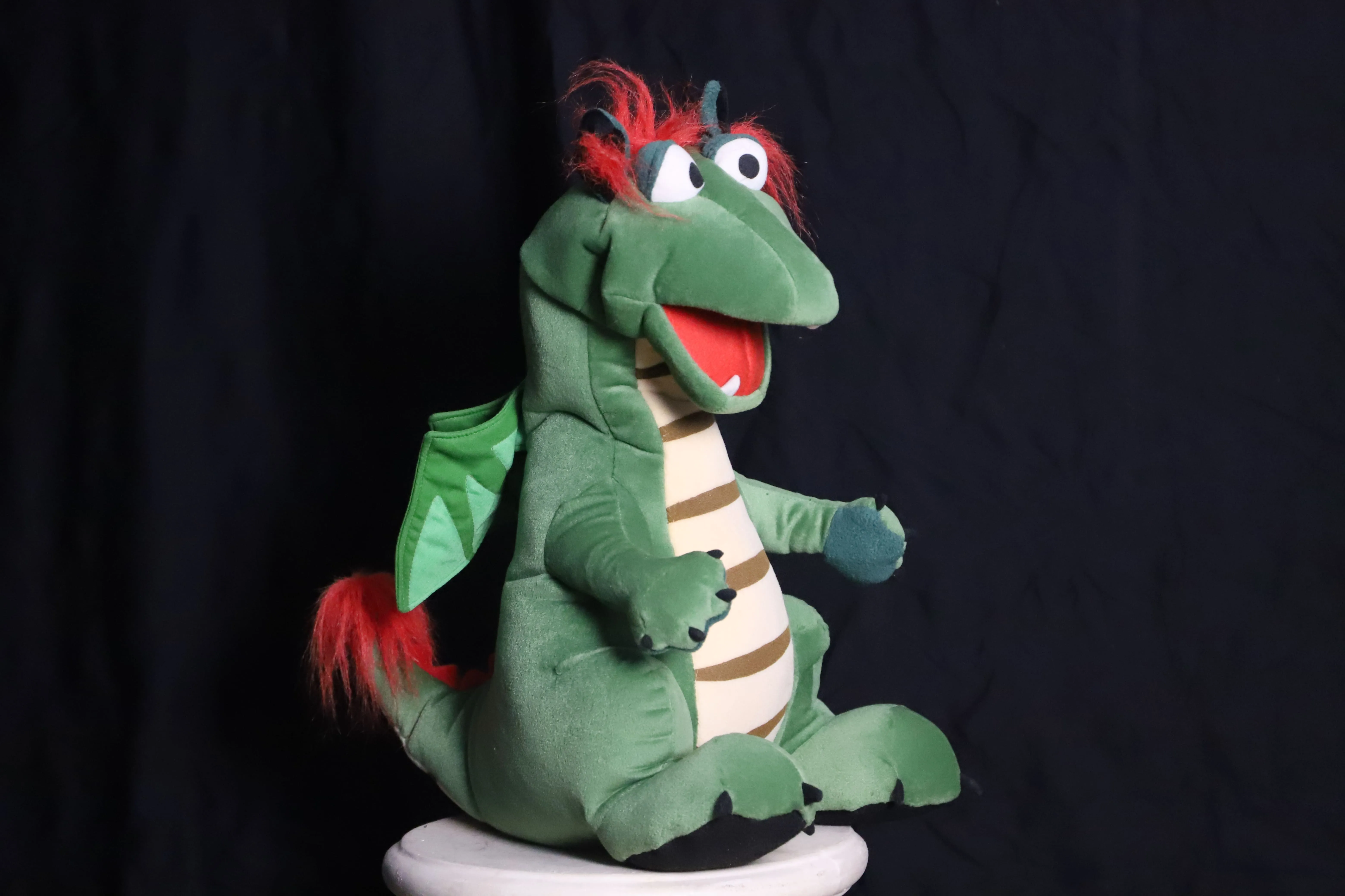Handpuppe ( grüner lustiger Drache mit Flügel )