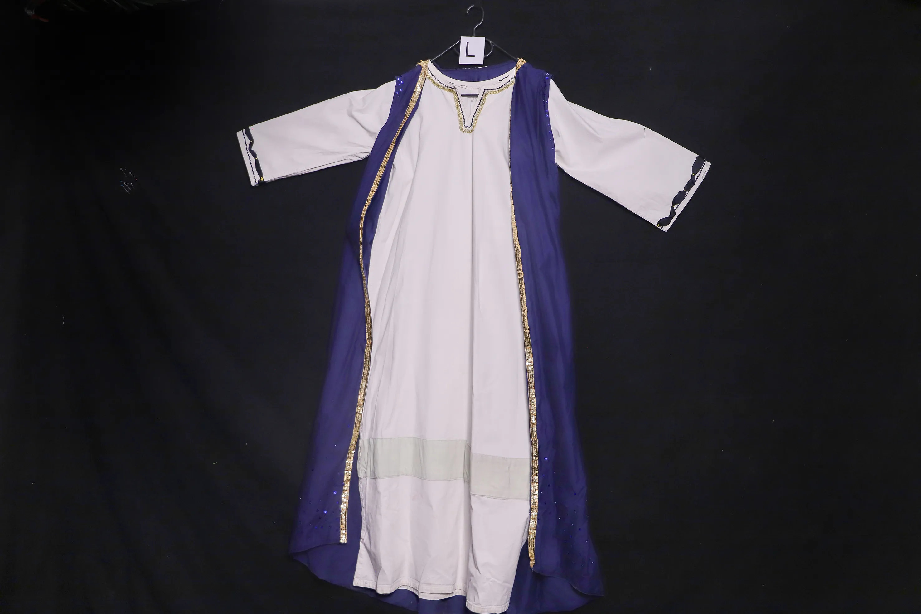 Verkleidung L mit Umhang, weiss-blau ( L0174 )