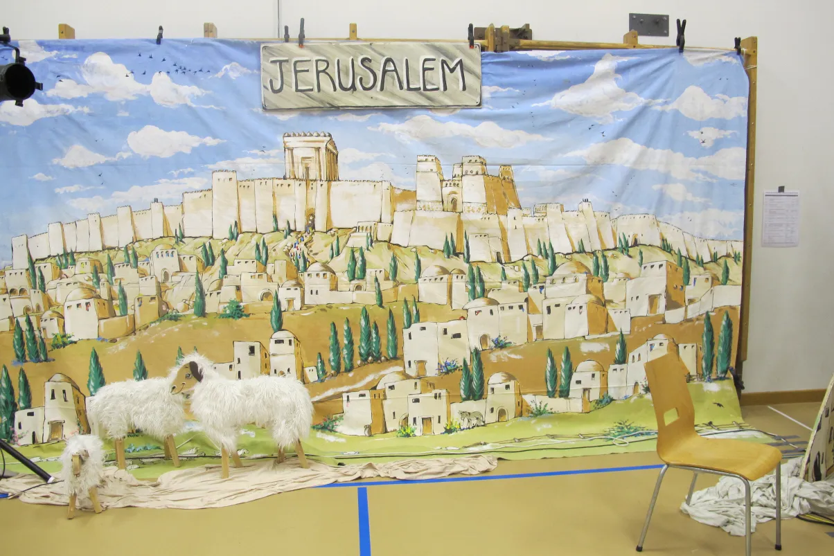 Kulisse Jerusalem gemalt