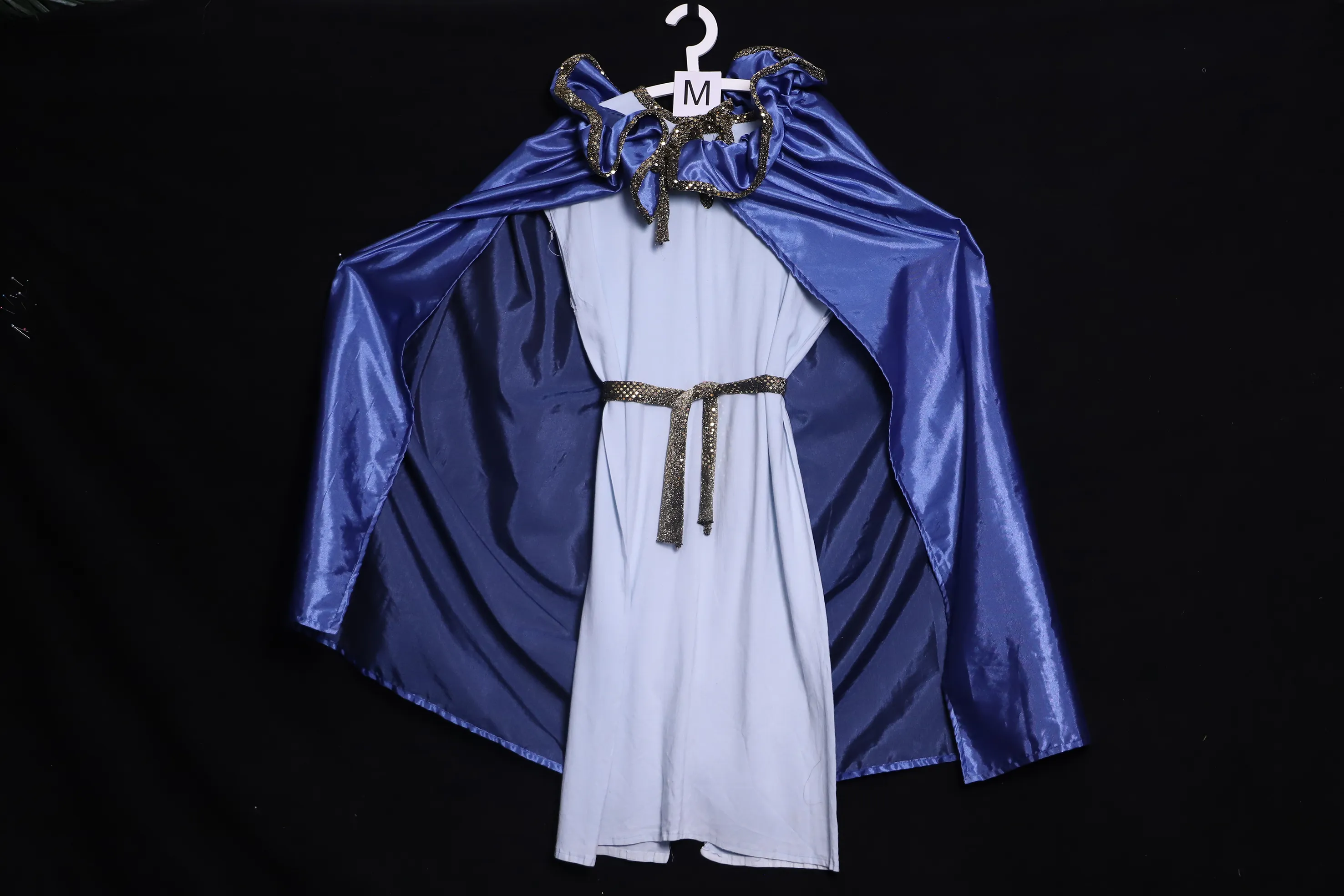 Verkleidung M mit Umhang, blau ( M0641 )