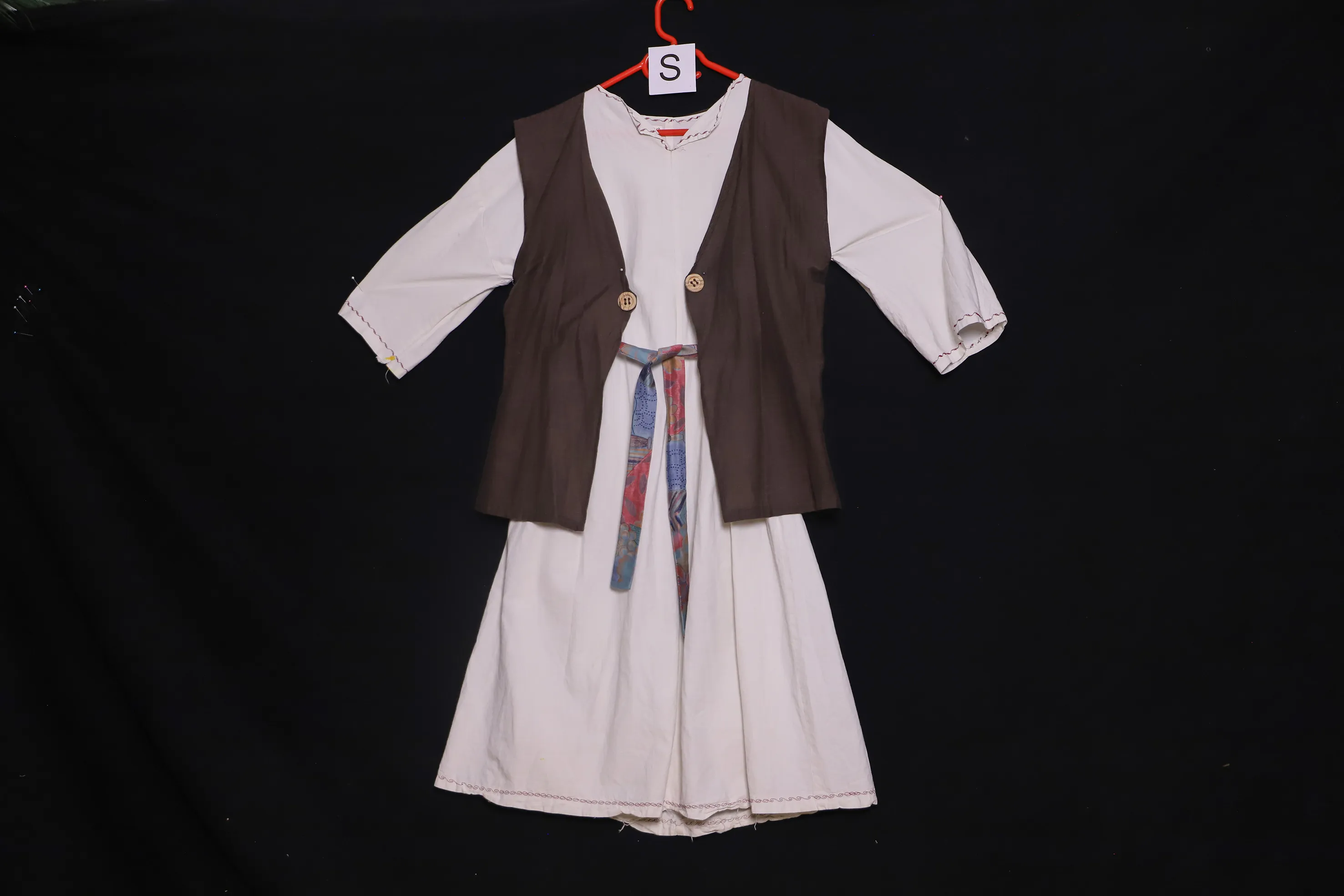 Verkleidung S mit Veste, weiss-braun ( S01115 )