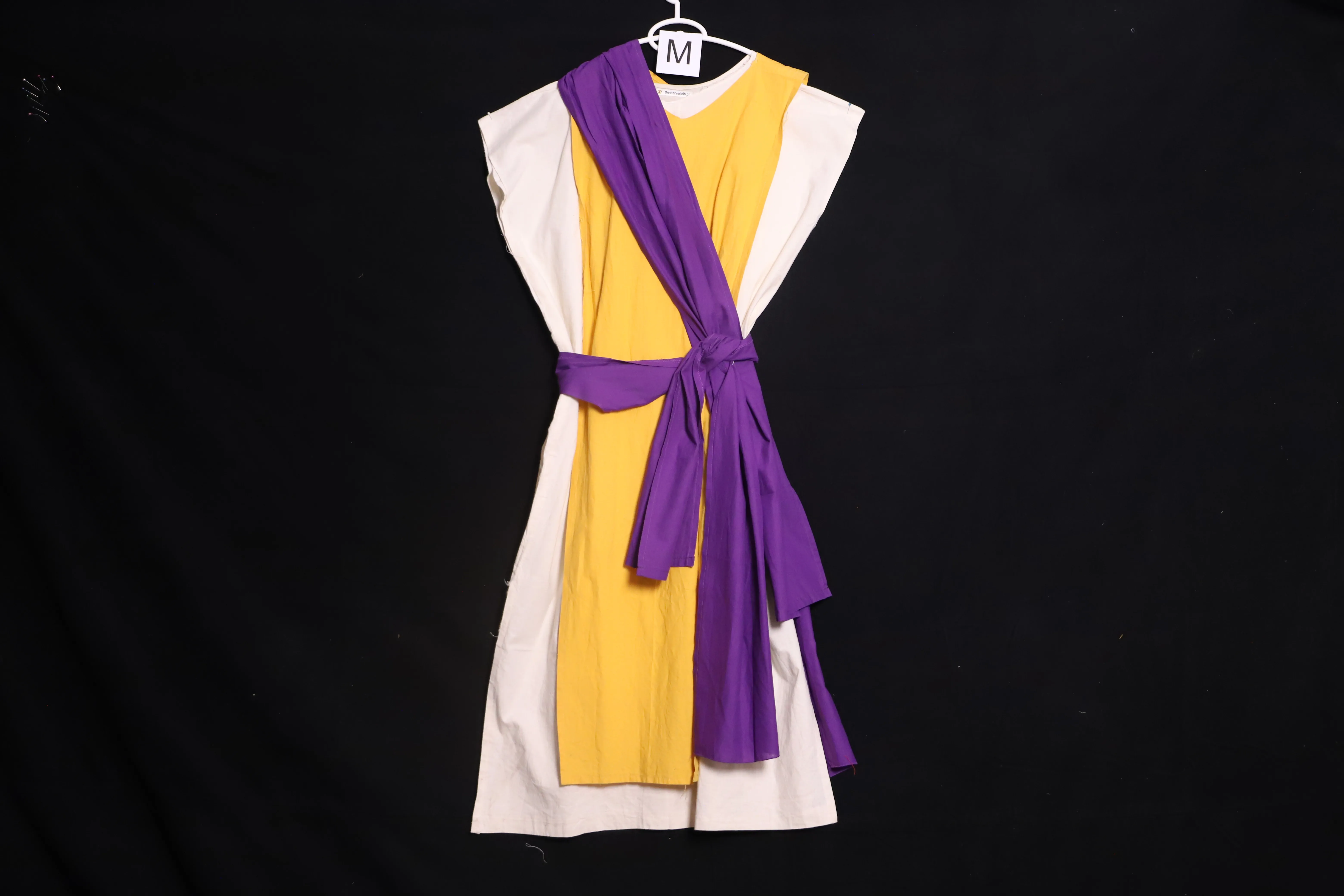 Verkleidung M mit Schärpe, weiss-gelb-violett ( M0105 )