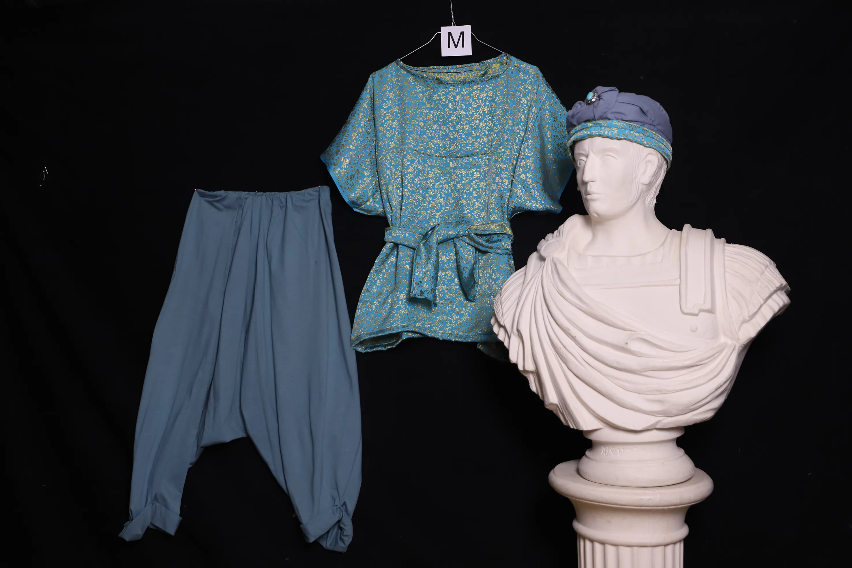 Verkleidung M mit Kopfbedeckung, blau ( M0687 )