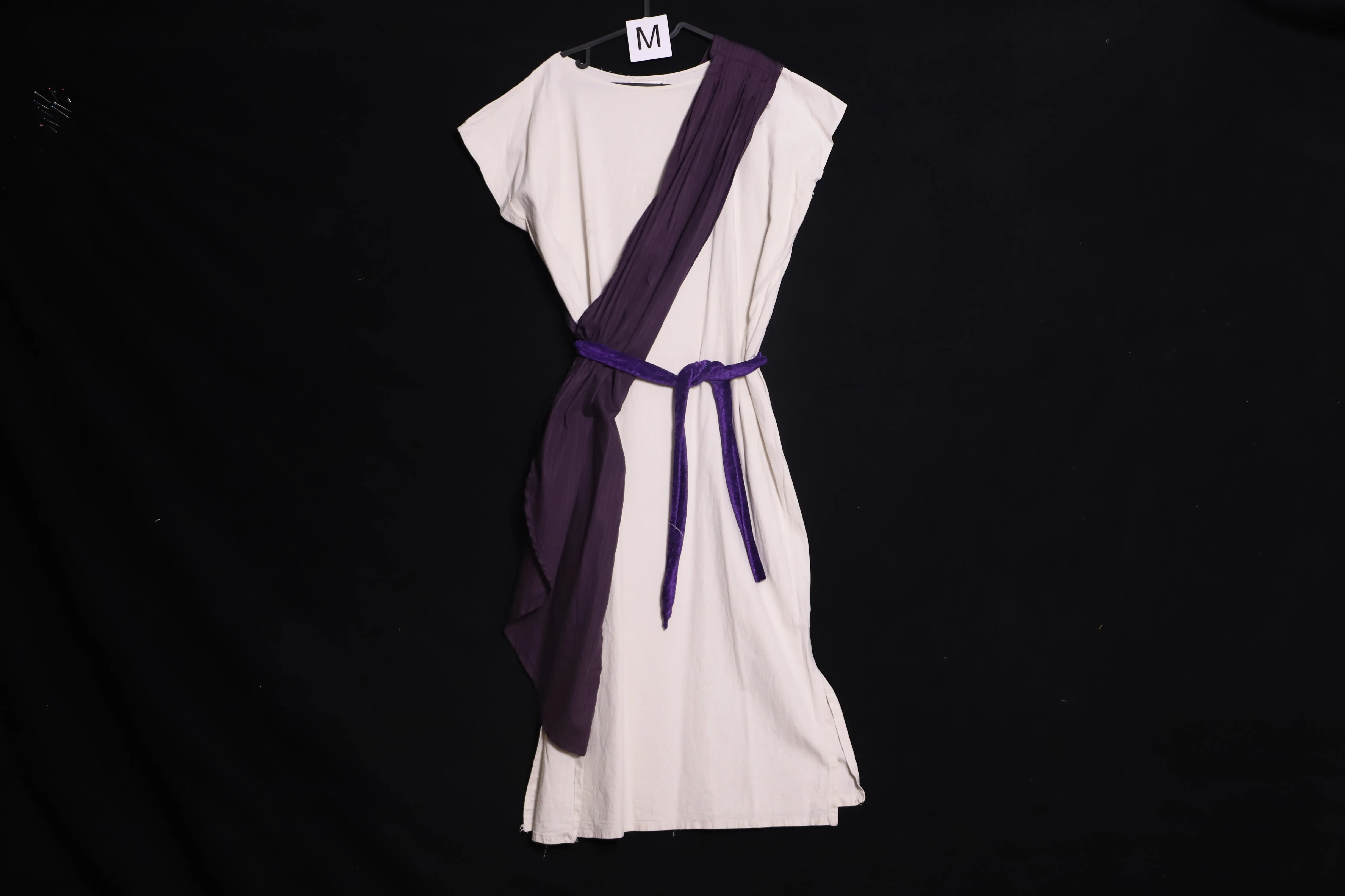 Verkleidung M mit Schärpe, weiss-violett ( M0103 )