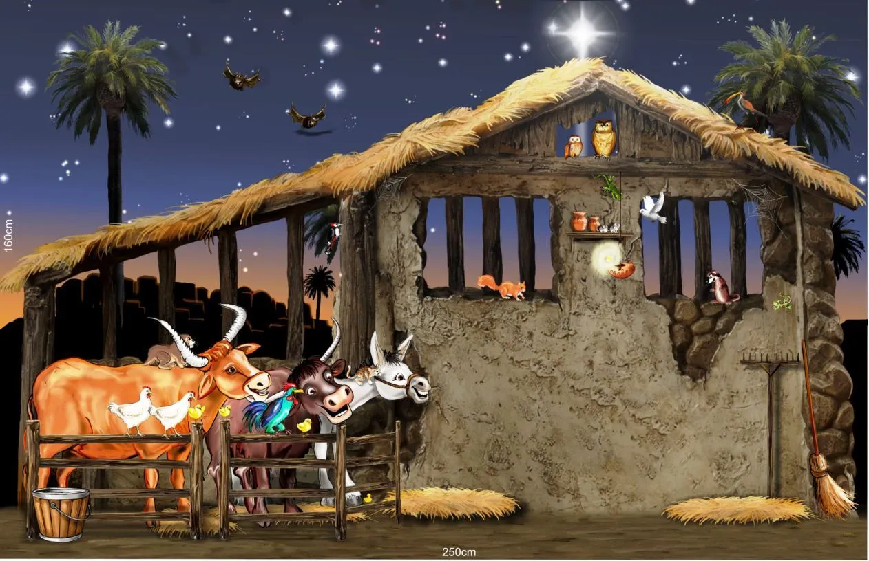 Kulisse Weihnacht Hintergrundstuch Krippe