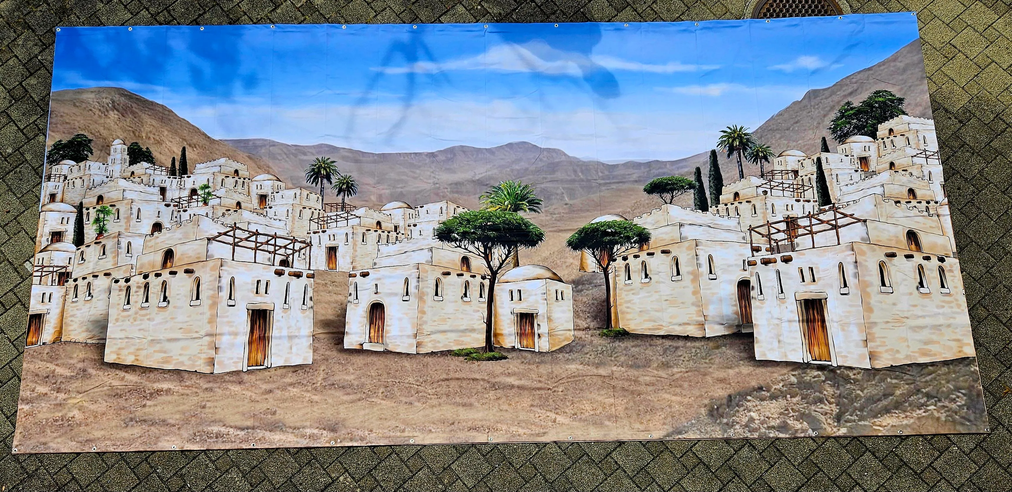Kulisse Israel Dorf Tuch
