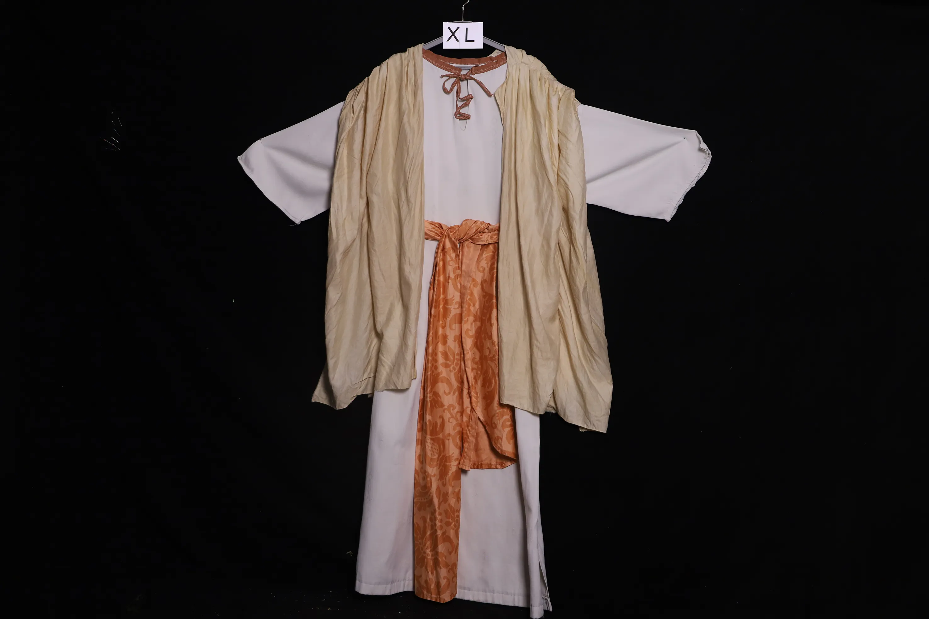 Verkleidung XL mit Umhang, weiss-beige-orange ( XL0160 )