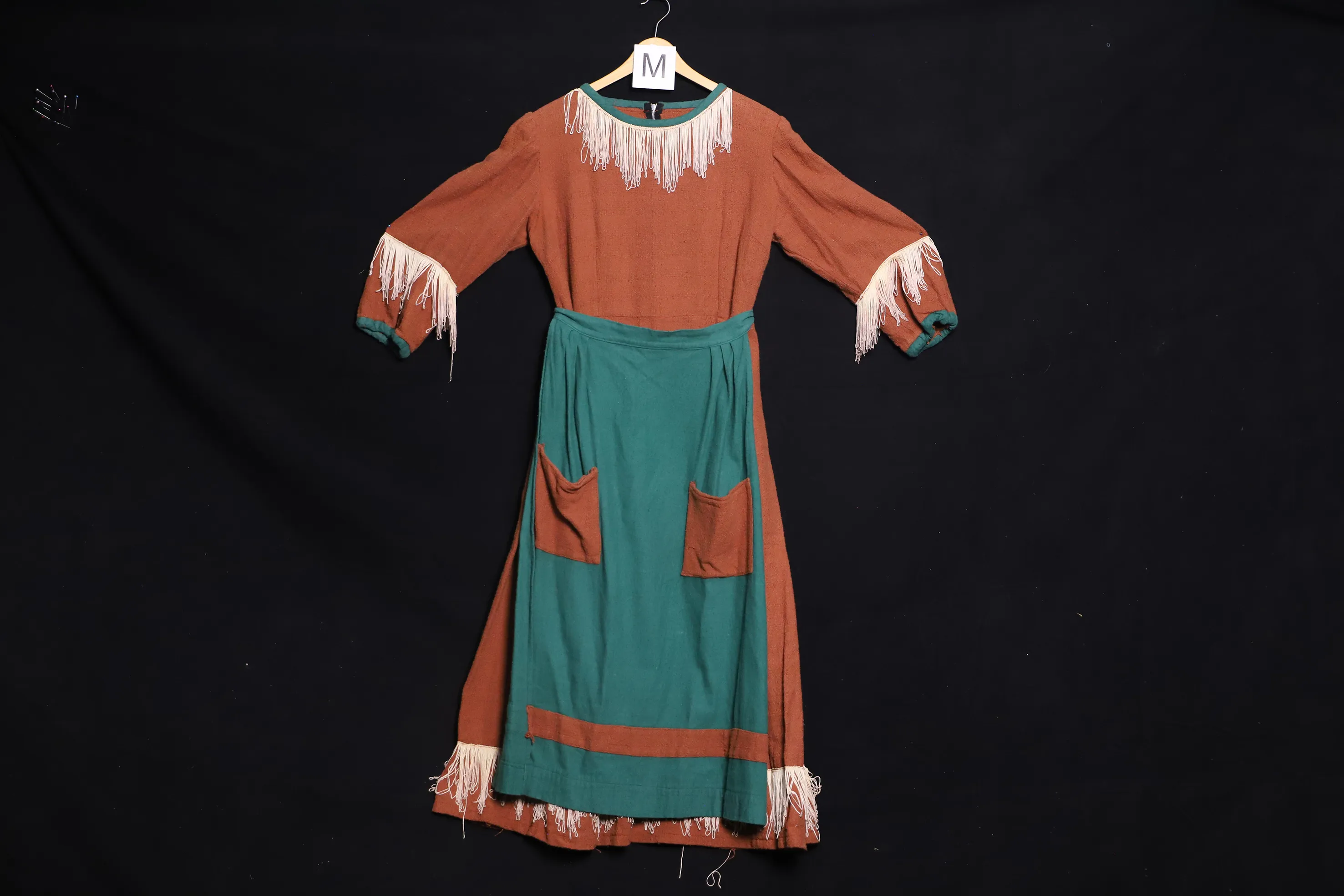 Verkleidung M mit Schürze, braun-grün ( M0810 )