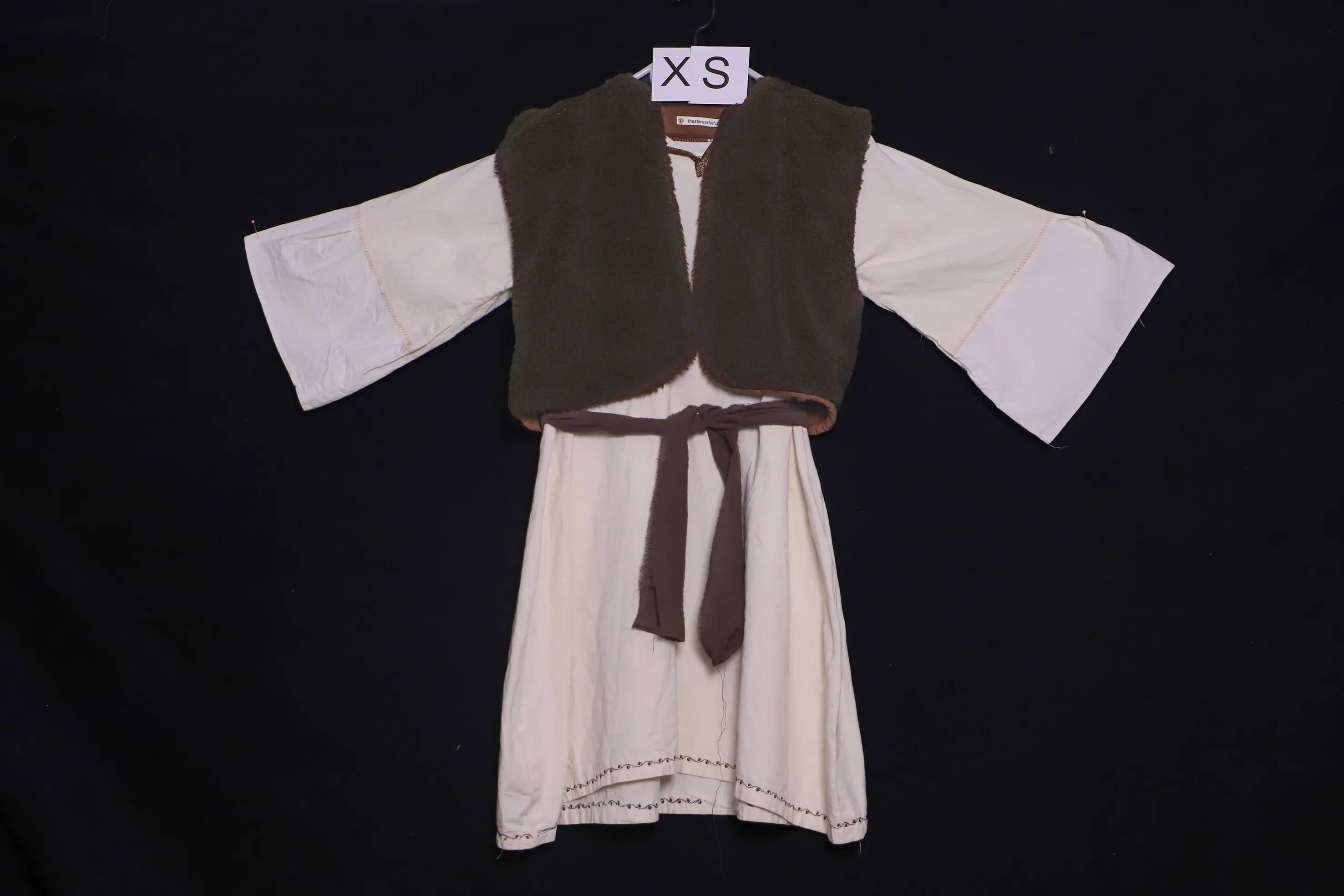 Verkleidung XS mit Veste, weiss-braun ( XS0195 )