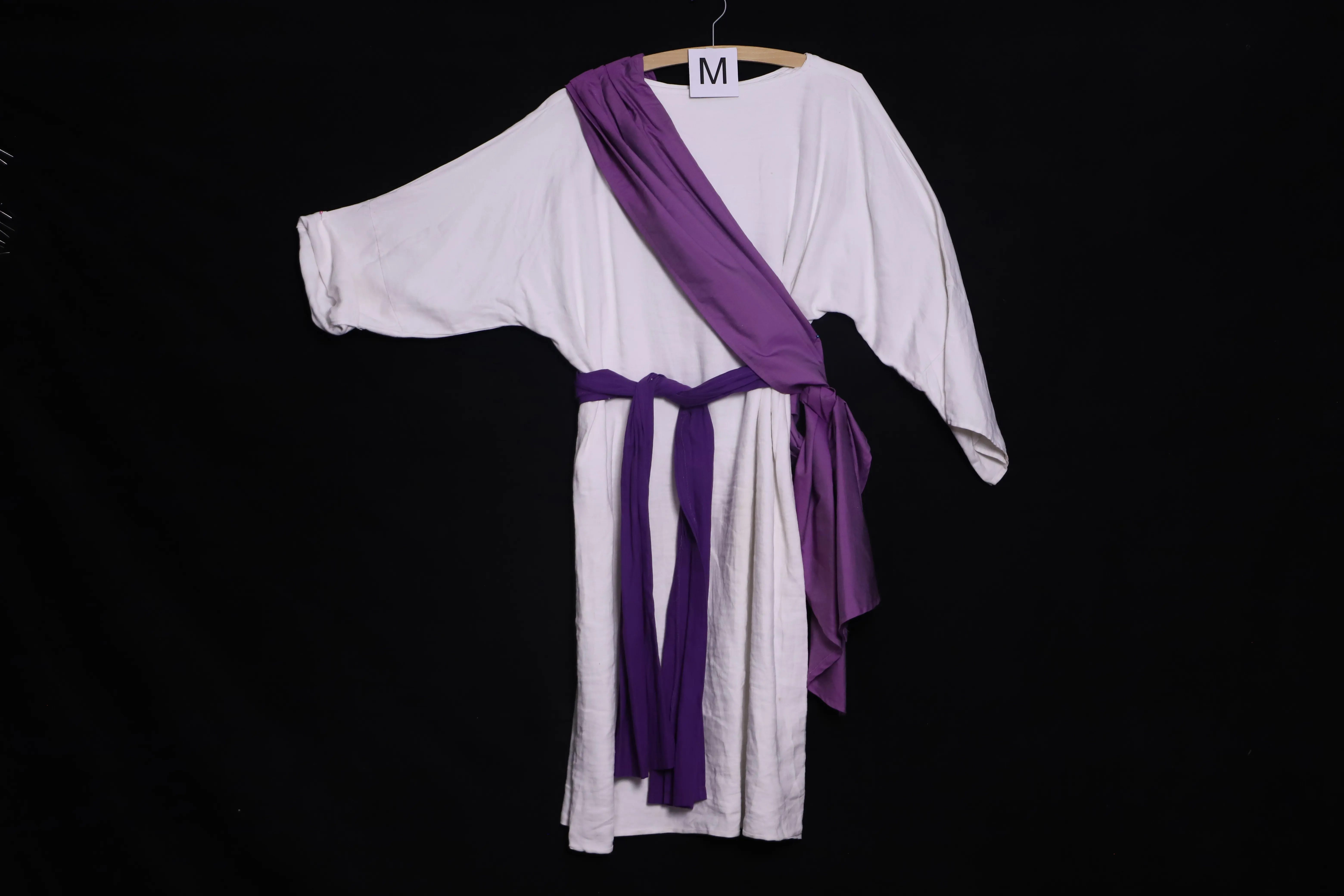 Verkleidung M mit Schärpe, weiss-violett ( M0139 )