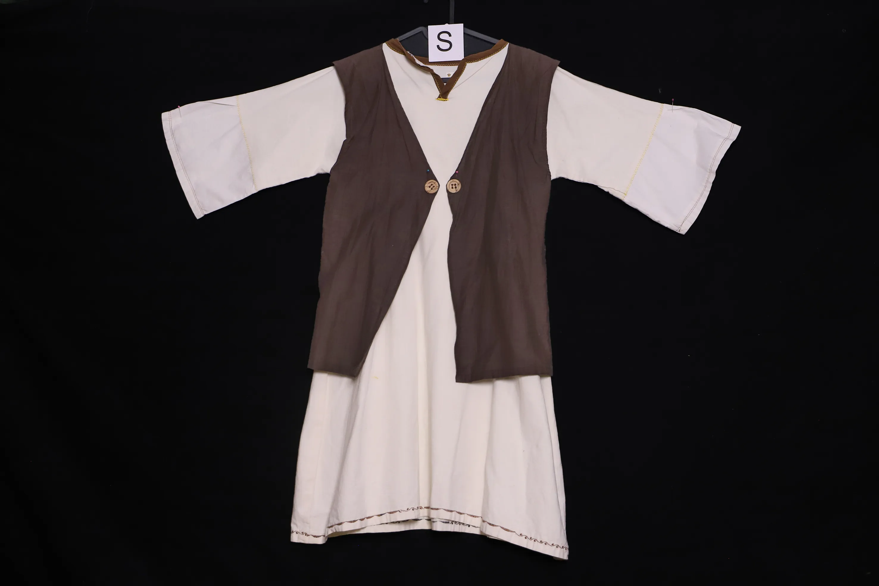 Verkleidung S mit Veste, weiss-braun ( S01103 )