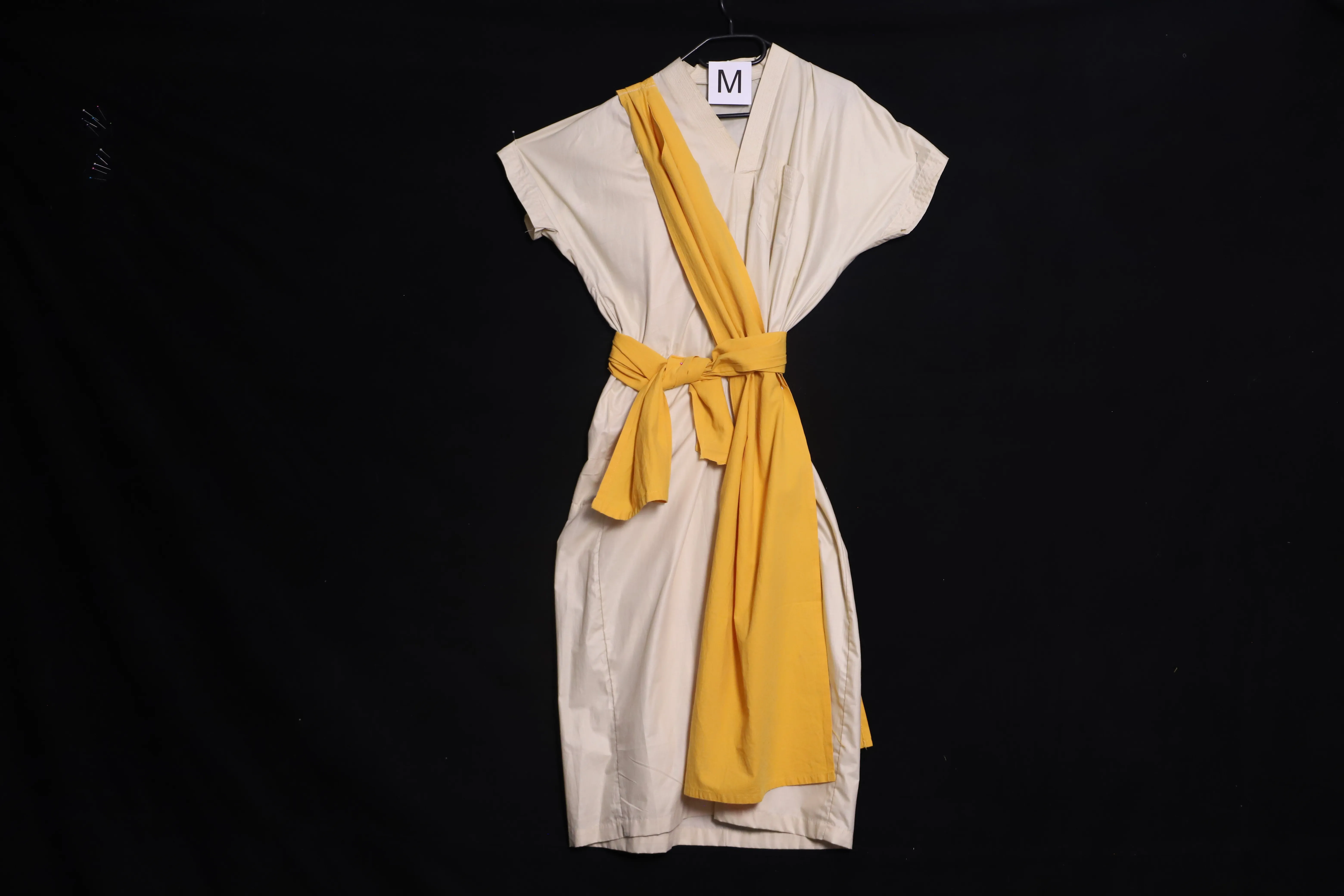 Verkleidung M mit Schärpe, weiss-gelb ( M0114 )