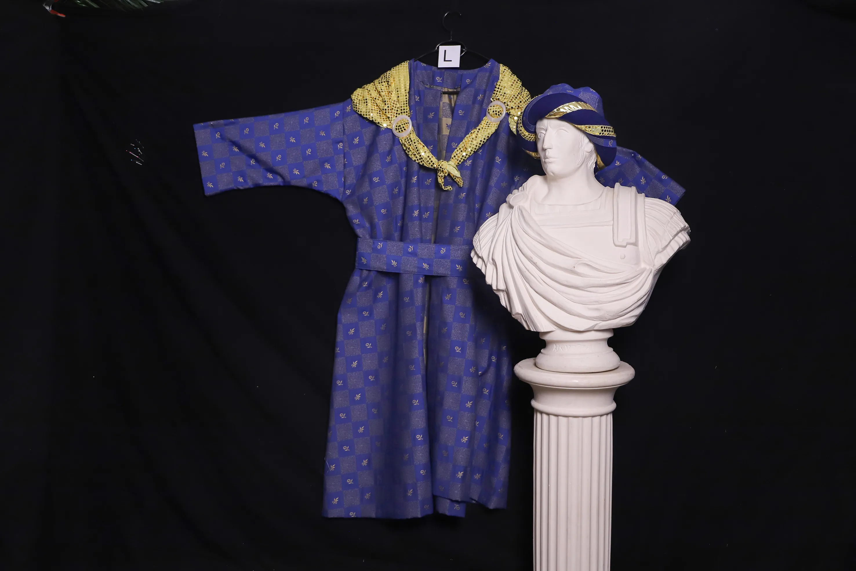 Verkleidung L mit Kopfbedeckung, blau-gold ( L0646 )