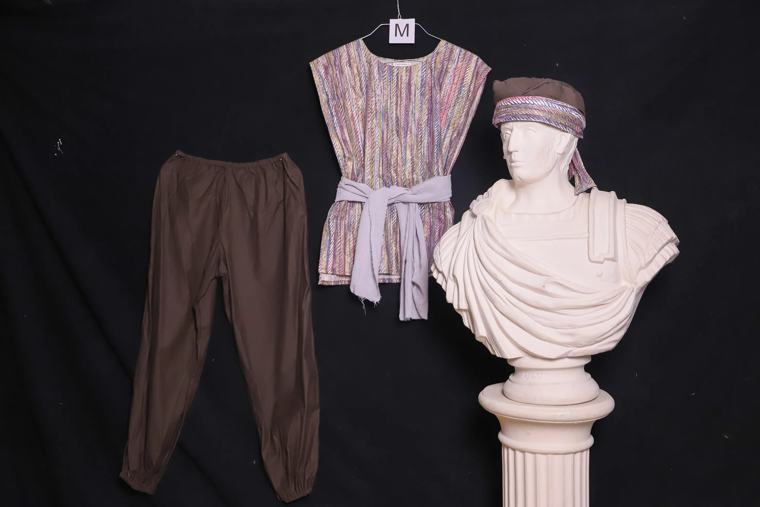 Verkleidung M mit Kopfbedeckung, beige-bunt ( M08110 )