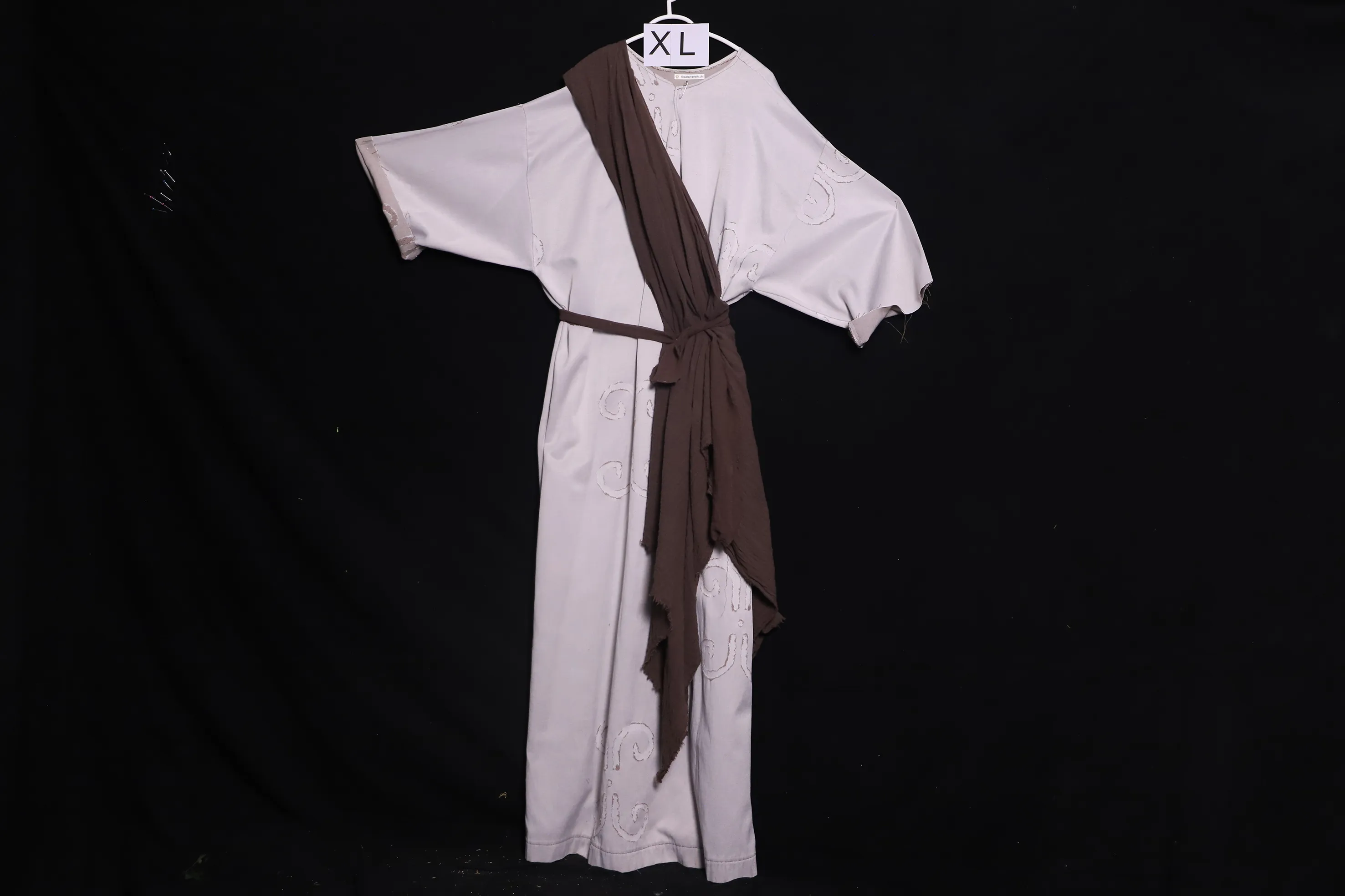 Verkleidung XL mit Schärpe, weiss-grau ( XL0205 )