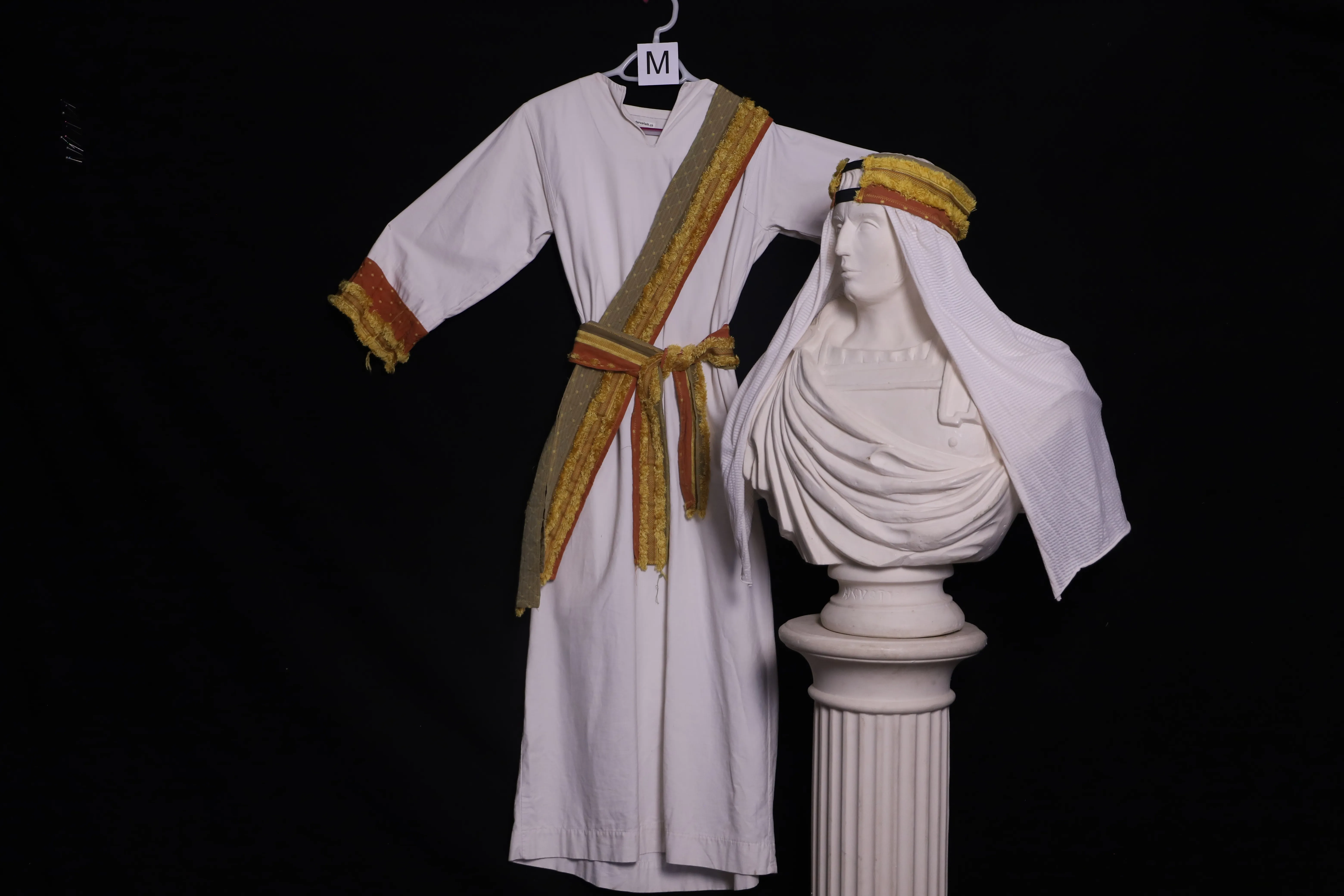 Verkleidung M mit Kopfbedeckung, weiss-bunt ( M0128 )