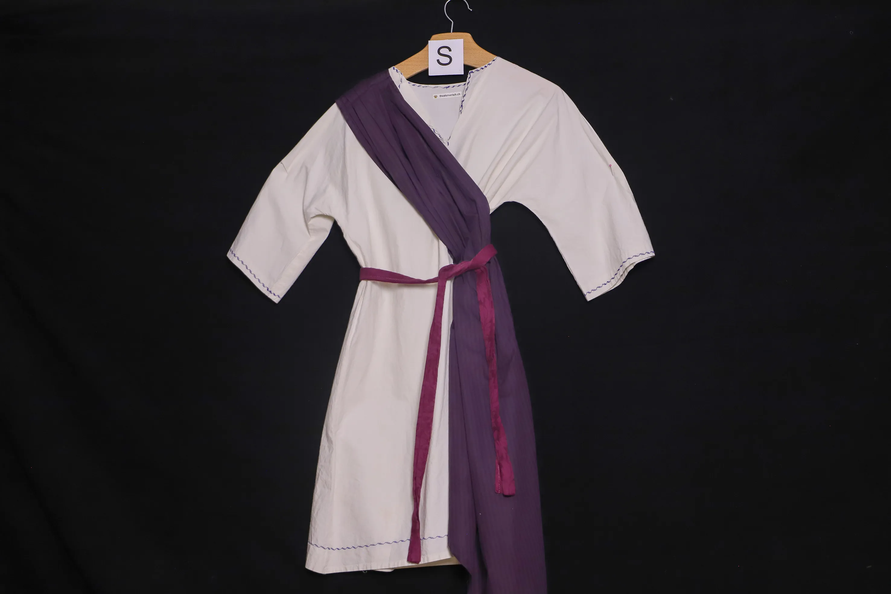 Verkleidung S mit Schärpe, weiss-violett ( S0539 )