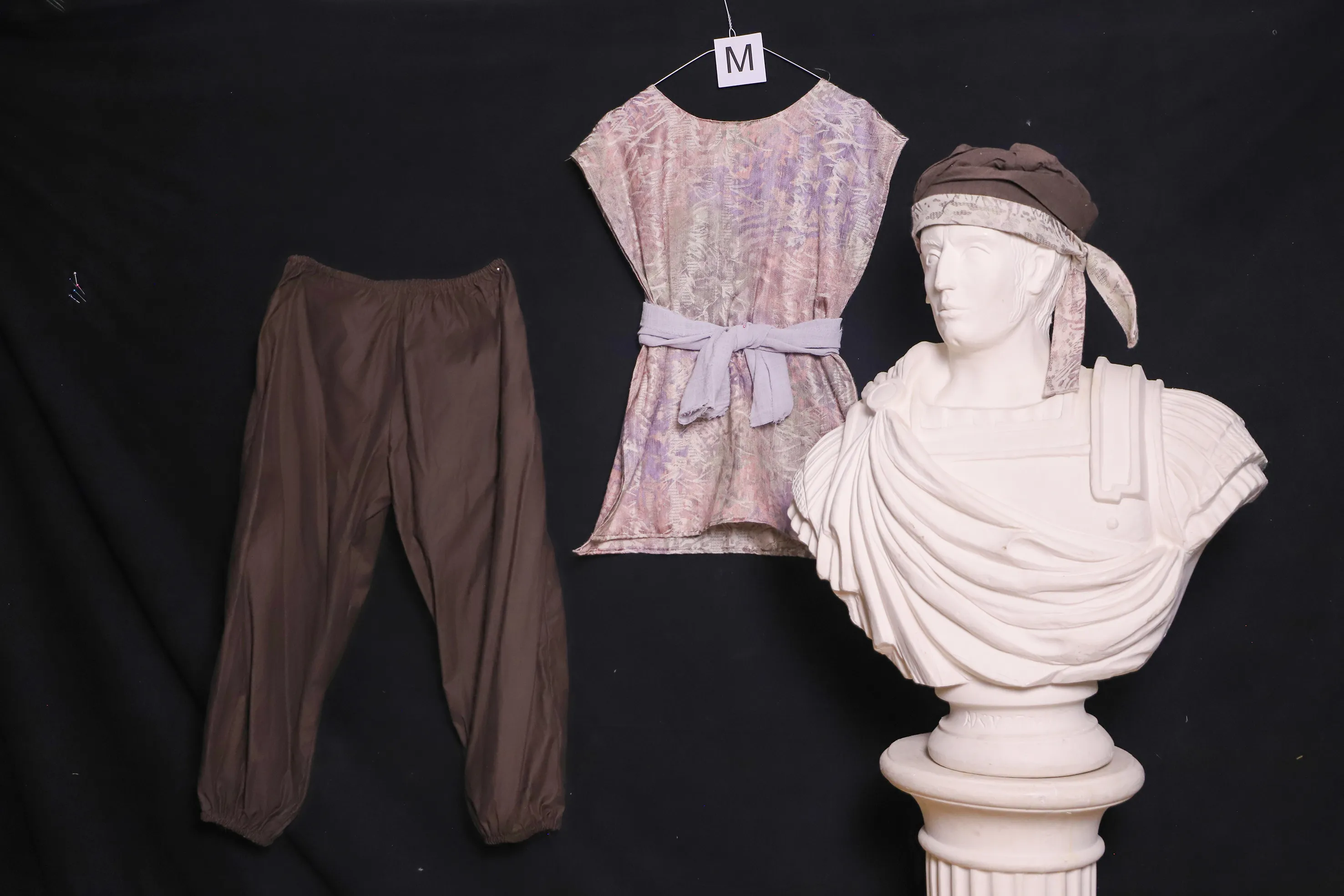 Verkleidung M mit Kopfbedeckung, beige-weiss ( M08112 )