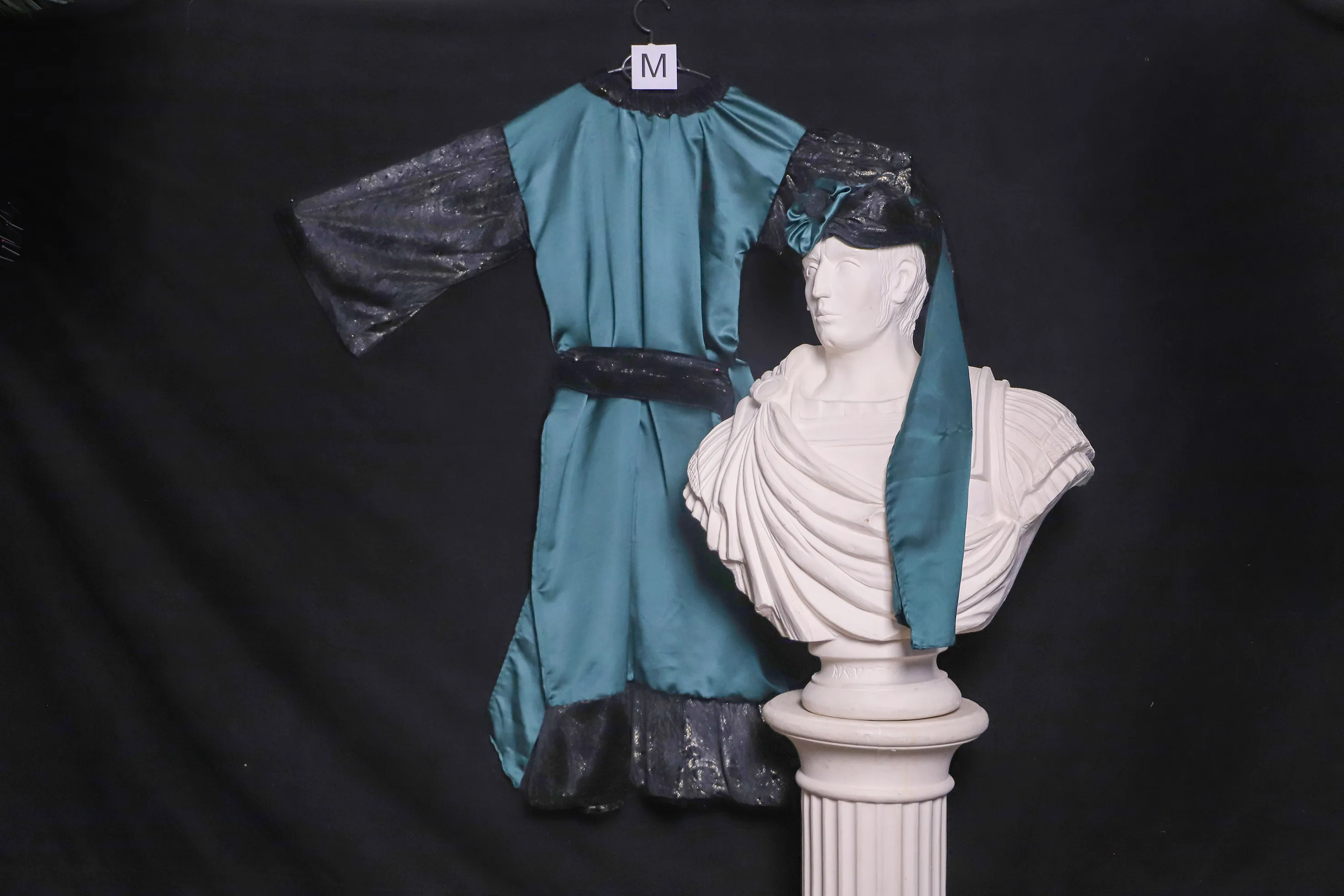 Verkleidung M mit Kopfbedeckung, türkis ( M0639 )