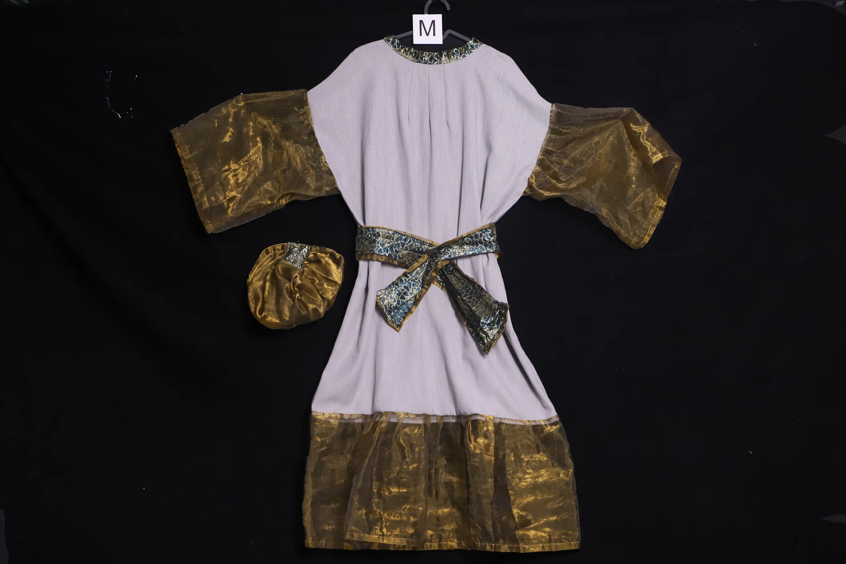 Verkleidung M mit Kopfbedeckung, gold-weiss-blau ( M0305 )