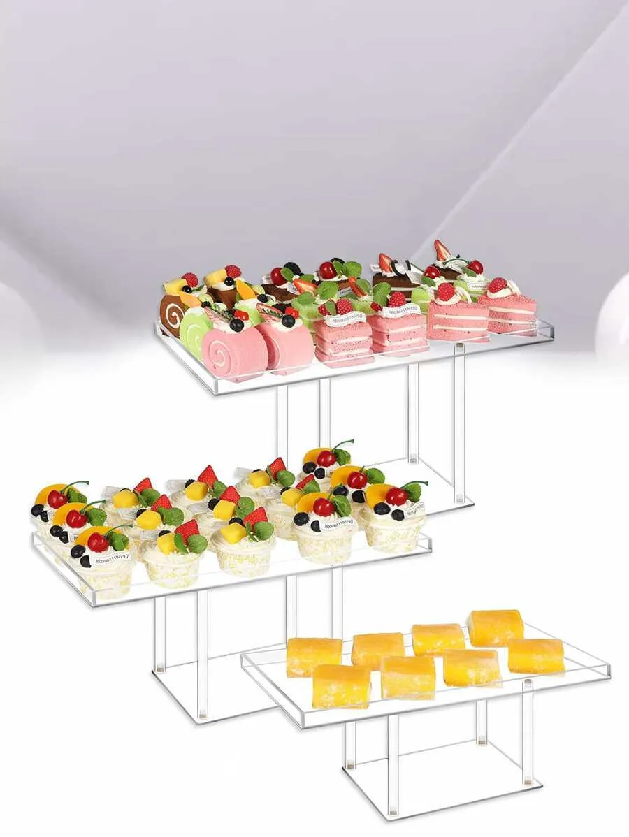 Rectangle dessert stands 3 PCS set