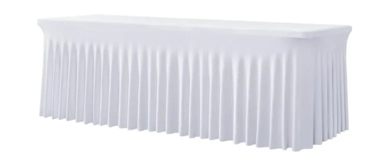 White Fitted Table Cover/Skirt (Rectangular)