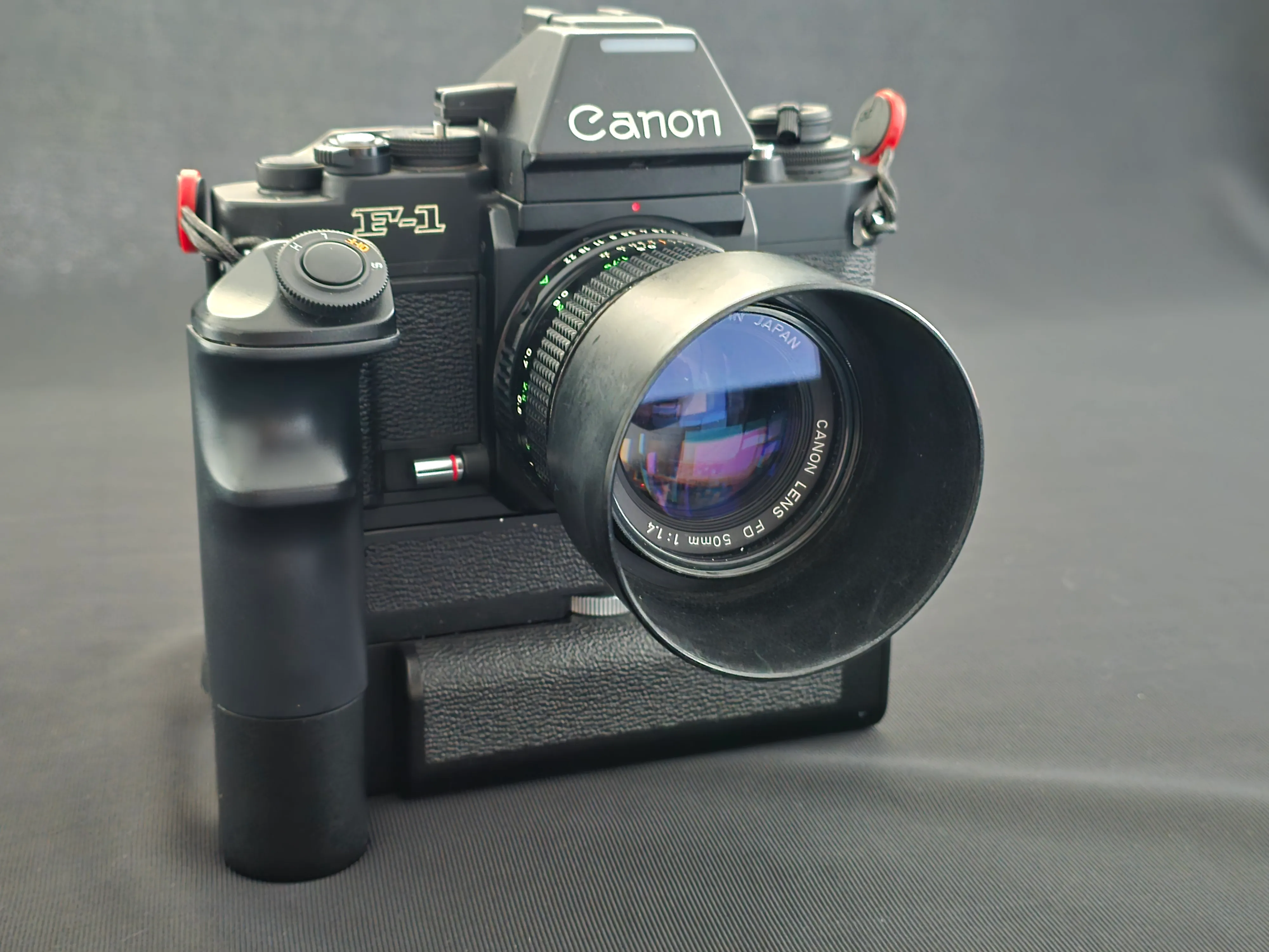 CANON NEW F-1 WITH MOTOR DRIVE AND 50mm Lens