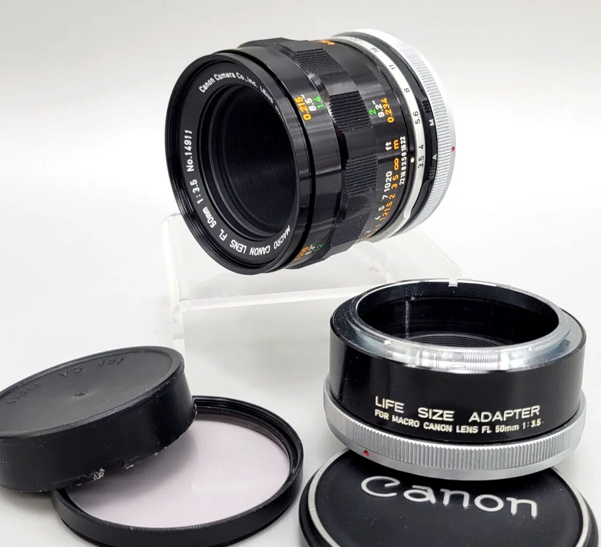 Canon nFD 50mm f/3.5 Macro w/ Life Size Adapter