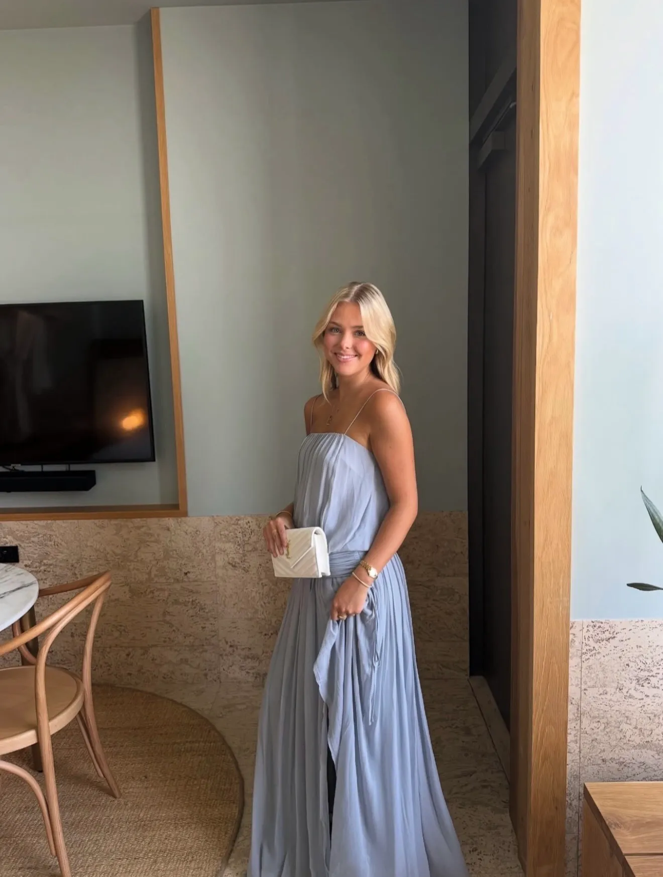 Bec + Bridge - CAMILLE BLOUSON DRESS in Cloud Blue