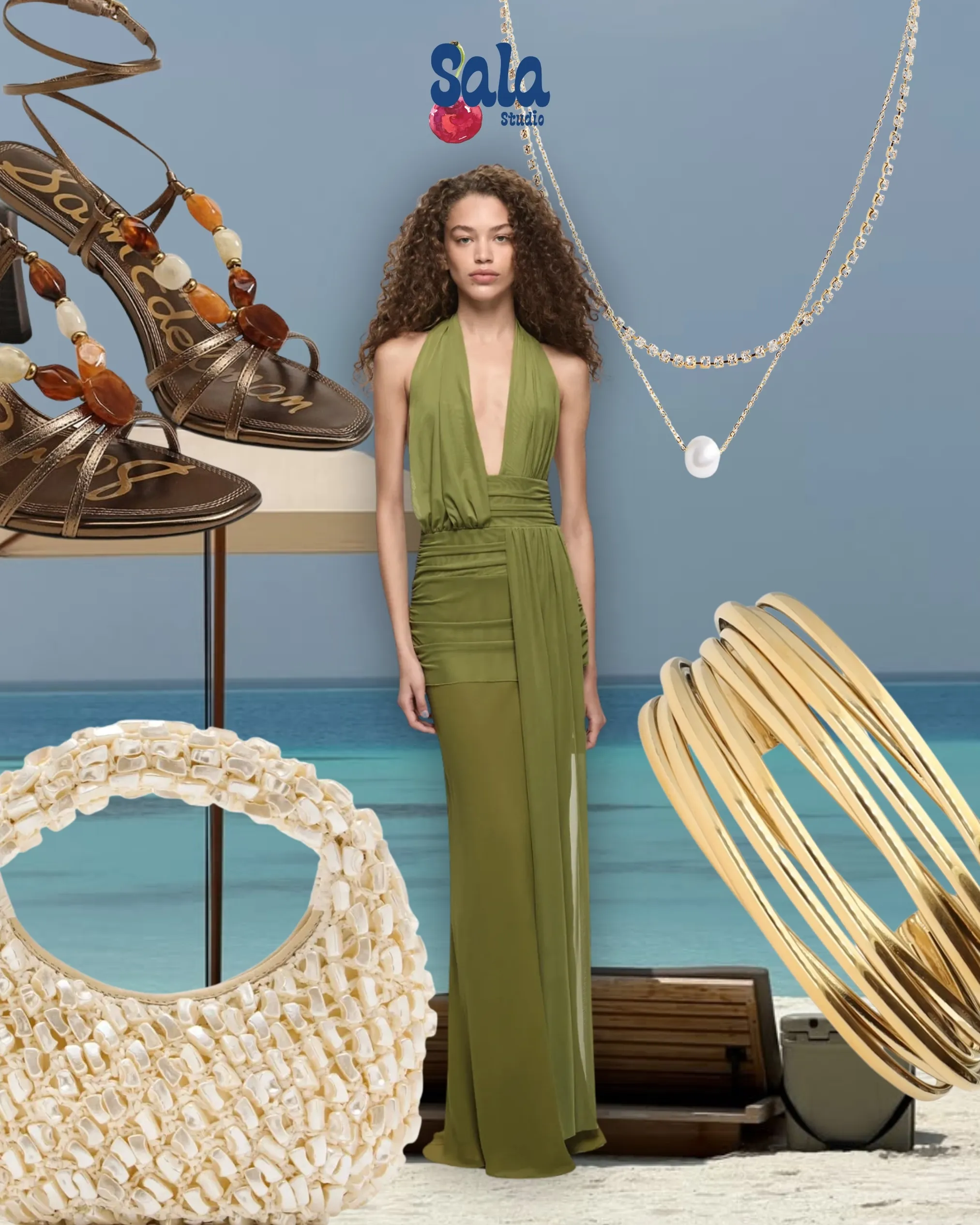 Bec + Bridge - CASSIS DRAPE MAXI DRESS in Fern