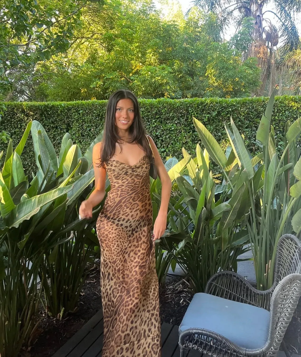 Rat and Boa - Leopard Silk Maxi Dress Size 6-8