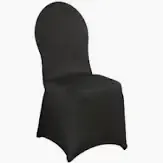 Dinerstoel met stoelhoes zwart