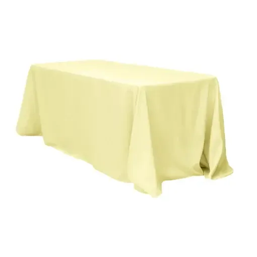 Polyester 90"x156" Rectangular Tablecloth- Light Yellow 