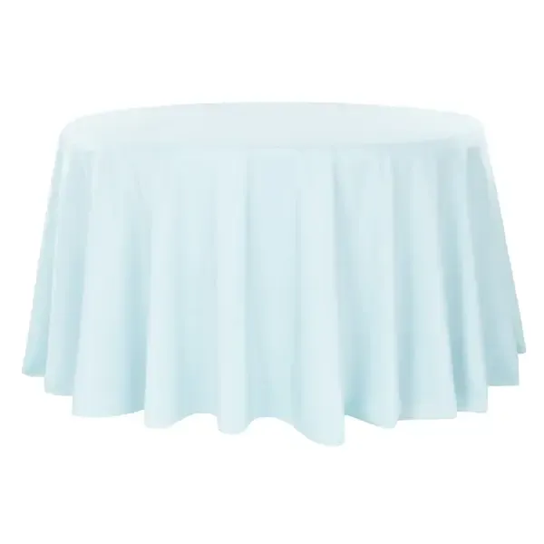 Polyester 120" Round Tablecloth- Baby Blue 
