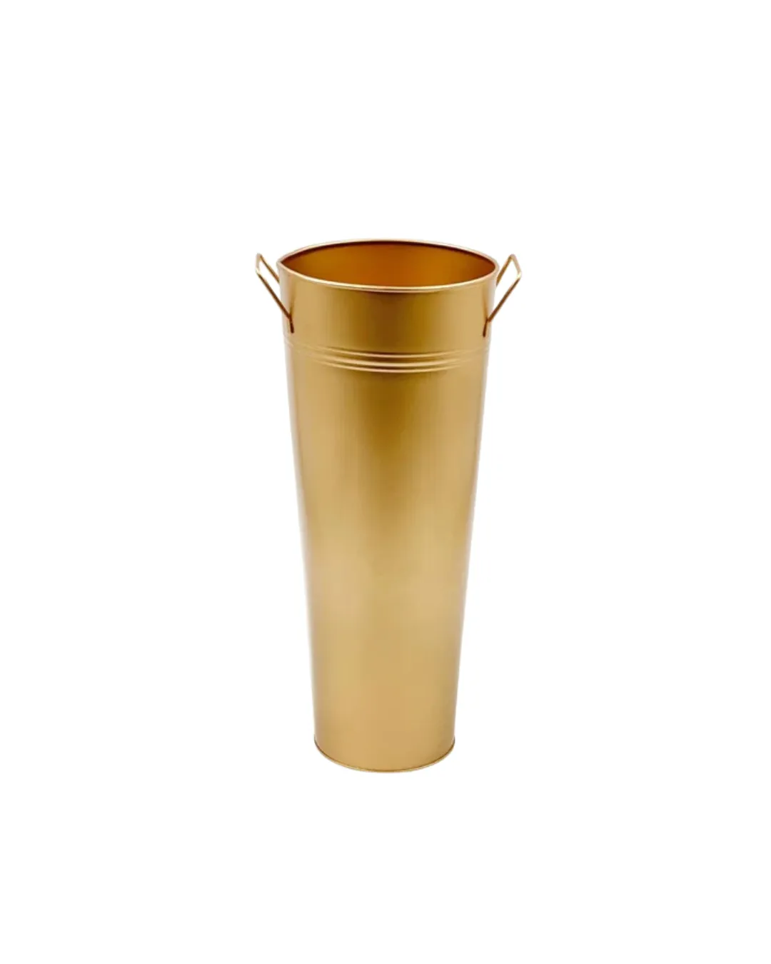 Gold Metal Flower Bucket 