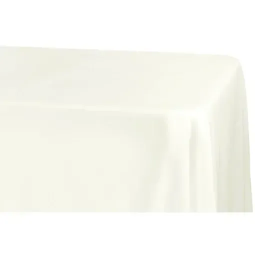 Polyester 90"x156" Rectangular Tablecloth- Ivory 