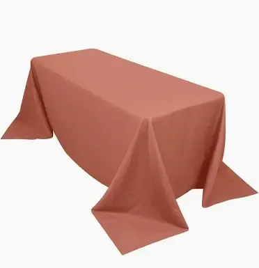 Polyester 90"x132" Rectangular Tablecloth- Terracotta