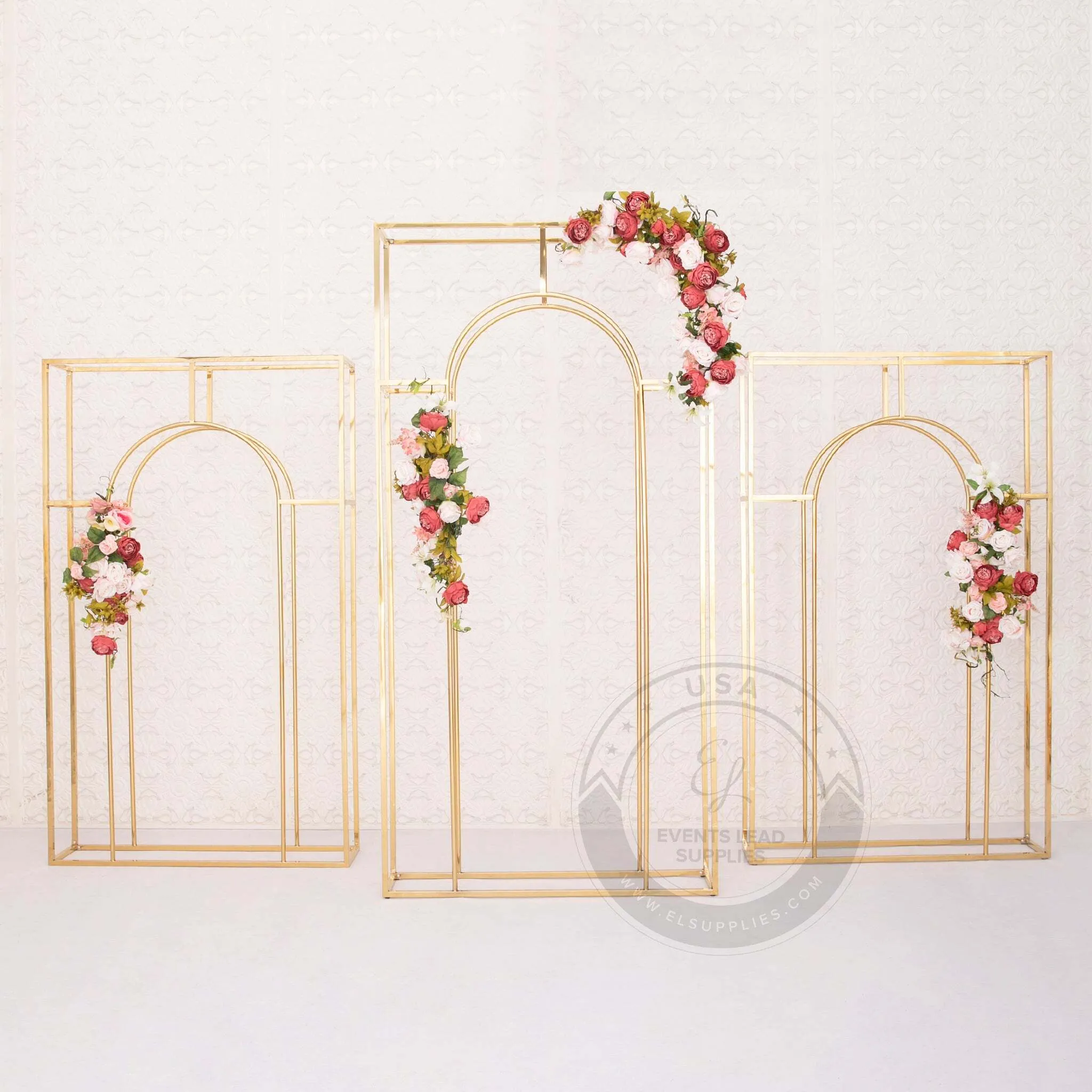 KLYTIE Gold Arch Frame Backdrop Set
