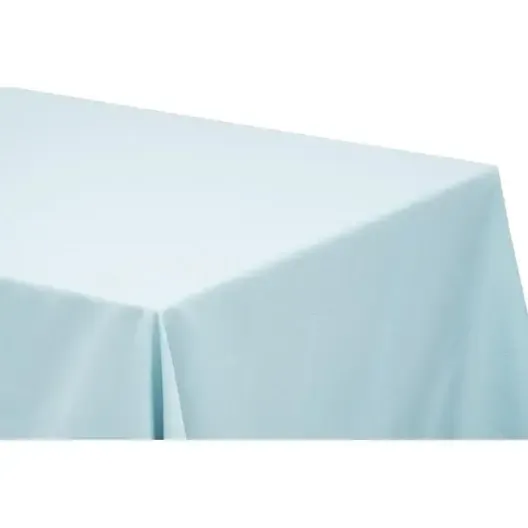 Polyester 90"x156" Rectangular Tablecloth- Baby Blue 