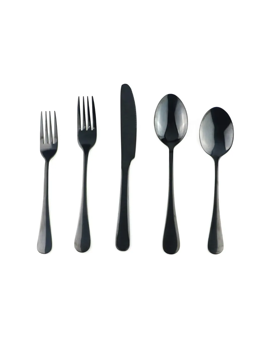 Teyyvn Shiny Black Flatware