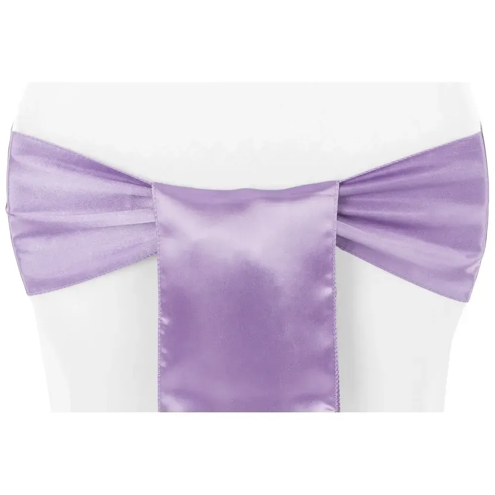 Lilac Satin Chair Sash
