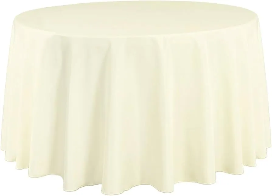 Polyester 108" Round Tablecloth- Ivory 
