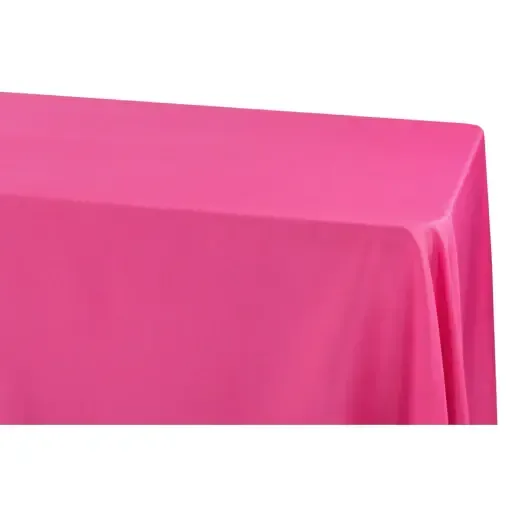 Polyester 90"x132" Rectangular Tablecloth- Fuchsia