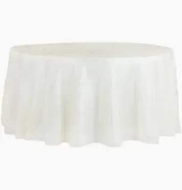 Pintuck 132" Round Tablecloth- Ivory