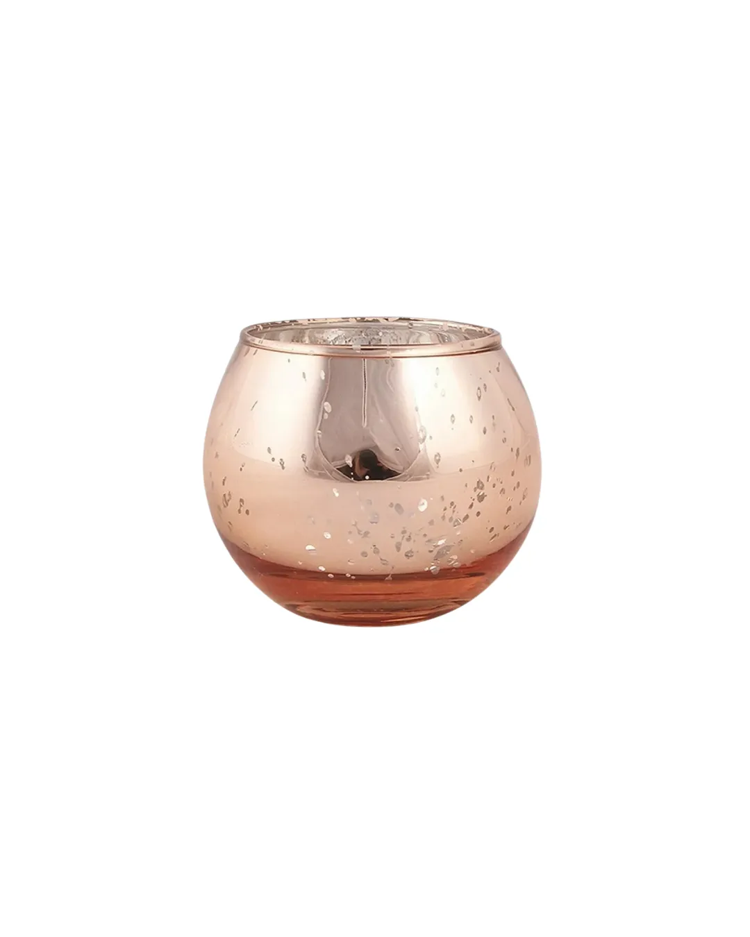 Rose Gold Round Mercury Votive Candle Holder