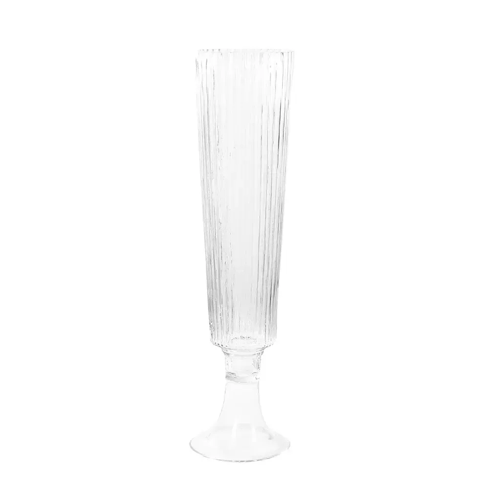 Glass Ribbed Trumpet Vase