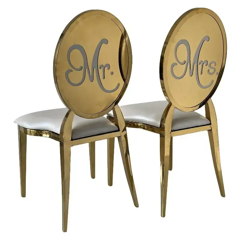 Gold Mr & Mrs. Chair Set